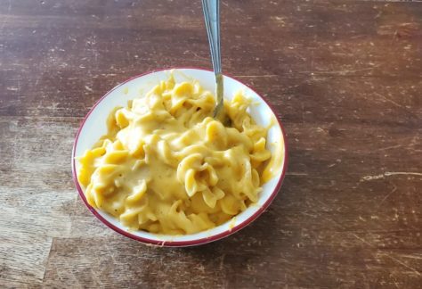 A bowl of mac and cheese